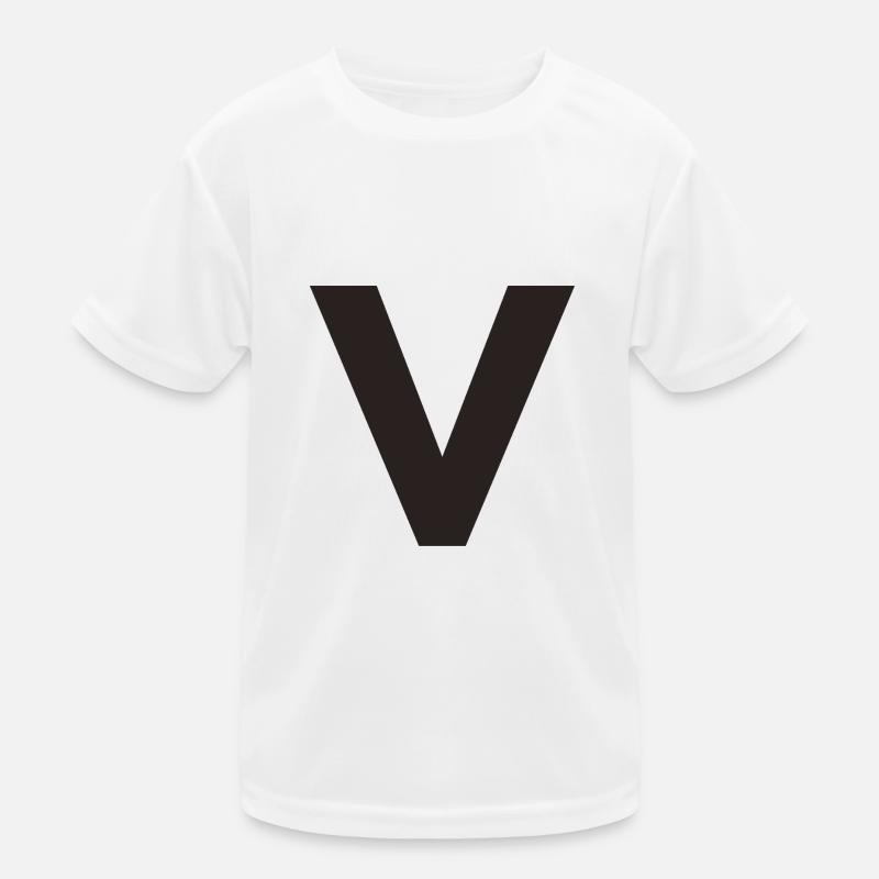 V - Kinder Funktions-T-Shirt - Weiß