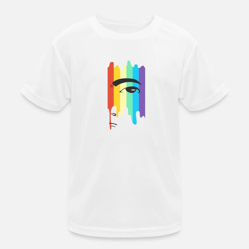 LGBT Regenbogen Gesicht Kinder Funktions-T-Shirt