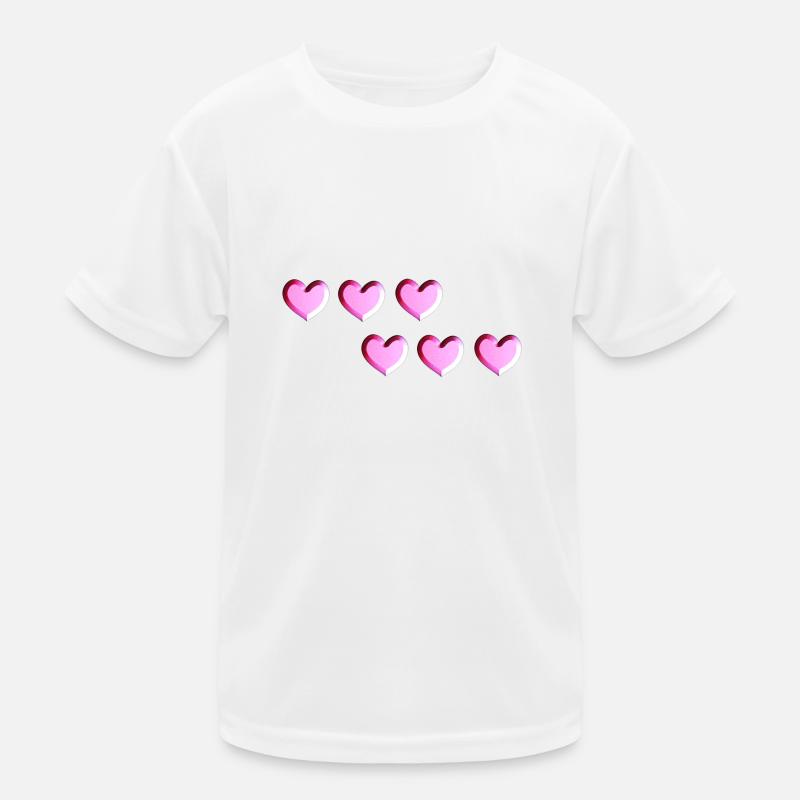 six hearts pink glitter Kids Functional T-Shirt