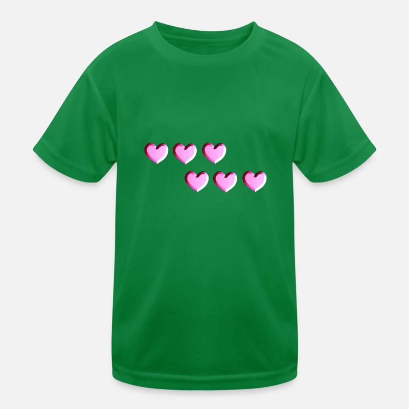 sechs herzen pink glitzer Kinder Funktions-T-Shirt