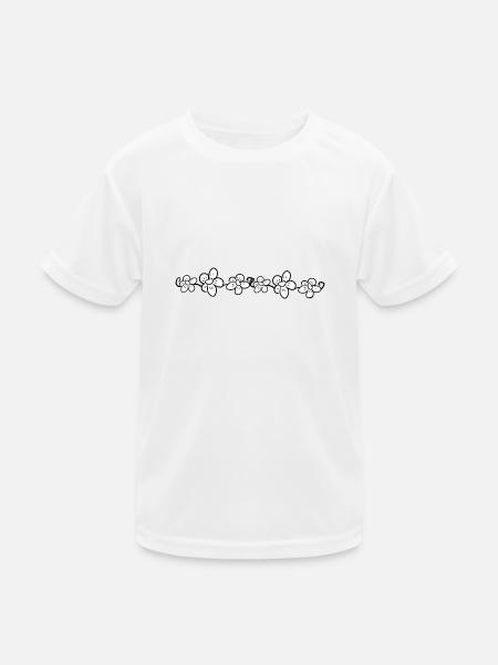 flowers line line planting - Kids Functional T-Shirt - white - Front
