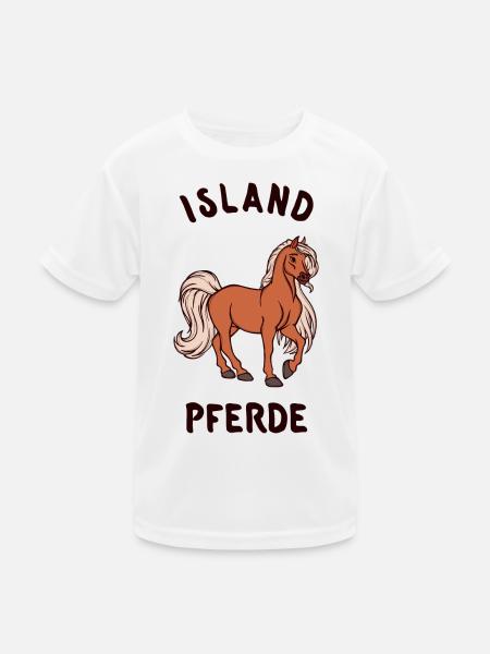 Pferde Spruch Pferdenarr Pferdeliebe Islandpferde - Kinder Funktions-T-Shirt - Weiß - Vorne