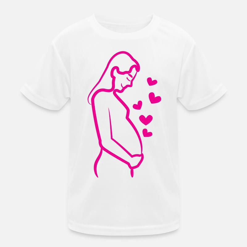 Bébé ventre mère grossesse grossesse coeur T-shirt sport Enfant
