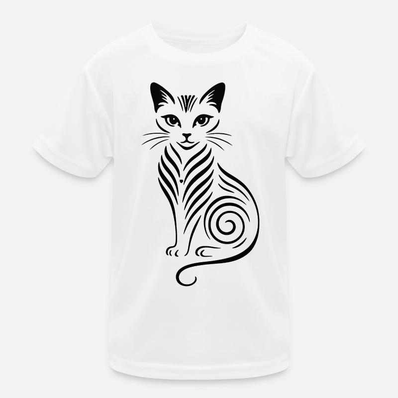 Silhouette de chat de nuit T-shirt sport Enfant