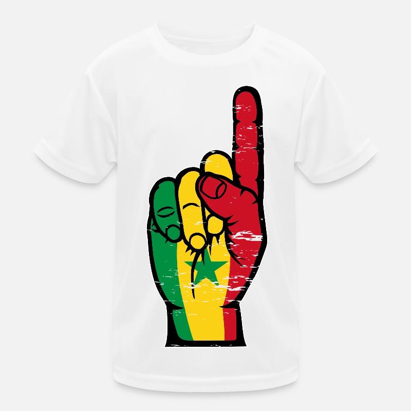 Senegal Flaggen Hand Kinder Funktions-T-Shirt