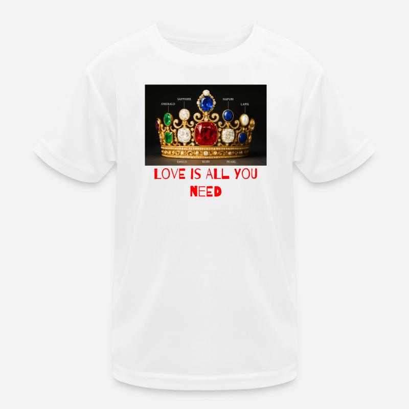 Krone aus bunten Edelsteinen Kinder Funktions-T-Shirt