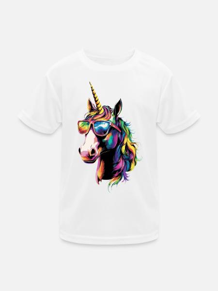 Licorne Poney Cavalier Chevaux Équitation Licornes - T-shirt sport Enfant - blanc