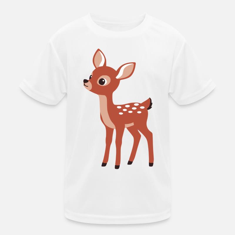 Süßer neugieriges Rehkitz minimalistischen Stil Kinder Funktions-T-Shirt