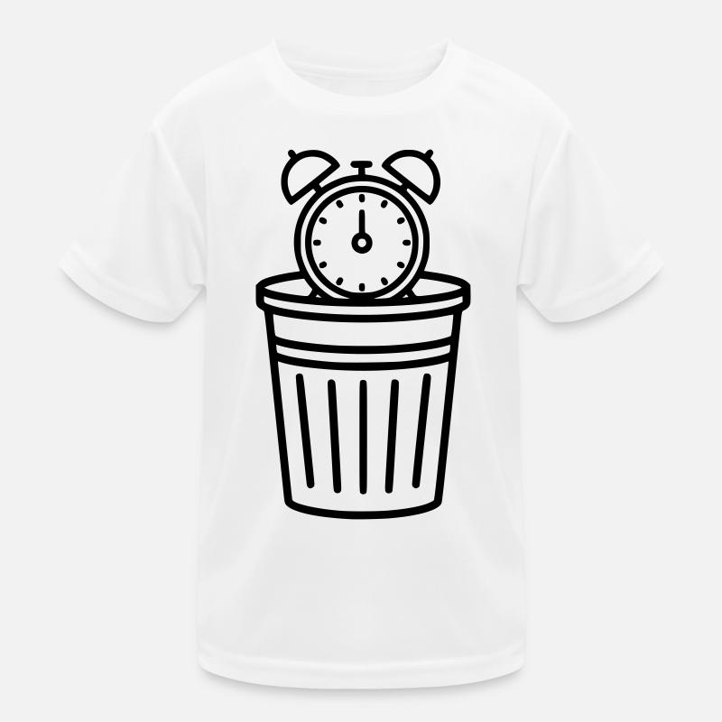 Alarm clock in the trash can time Kids Functional T-Shirt
