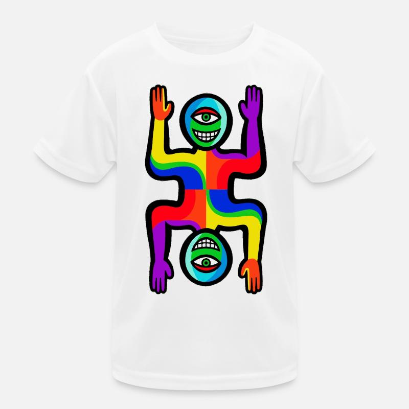 Rainbow Two Faces Figure Kids Functional T-Shirt