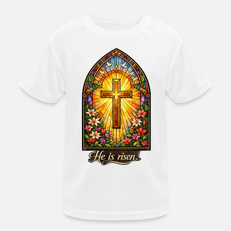 Resurrection He is Risen Easter Jesus Kids Functional T-Shirt