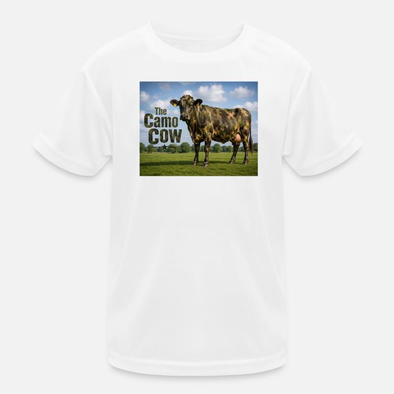 Tarnkuh auf der Wiese Kinder Funktions-T-Shirt