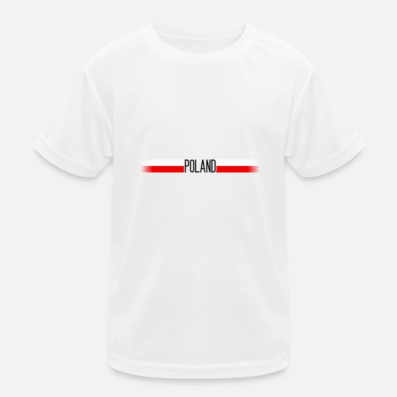 Polen Flagge/Banner 005 AllroundDesigns Kinder Funktions-T-Shirt