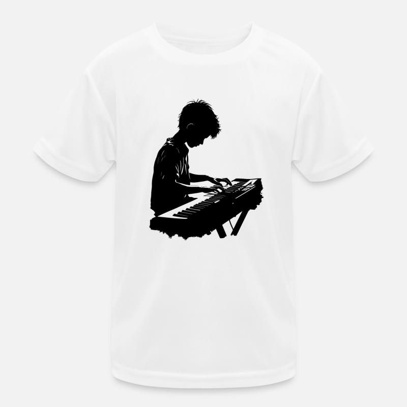 Boy plays keyboard Kids Functional T-Shirt