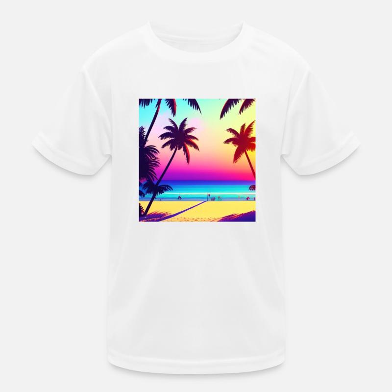 Retro Strand 80er Jahre Kinder Funktions-T-Shirt