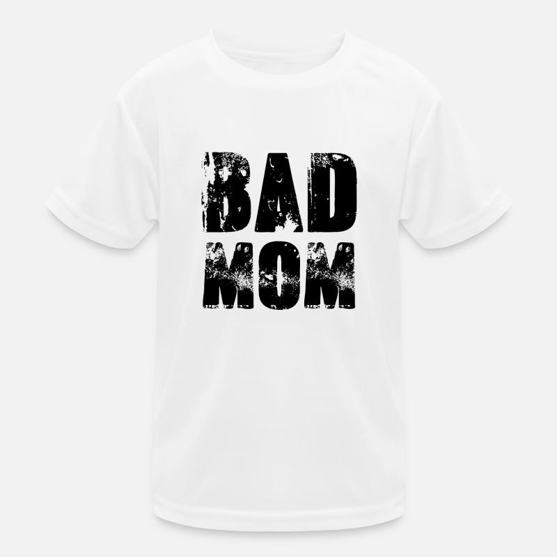 bad mom,mom,graffiti,typo,font,black Kids Functional T-Shirt