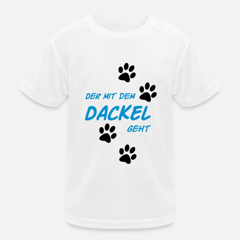 Der mit dem Dackel geht Kinder Funktions-T-Shirt