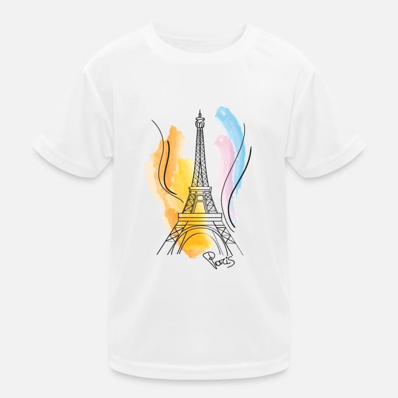 Dessin de tour Eiffel - T-shirt sport Enfant - blanc