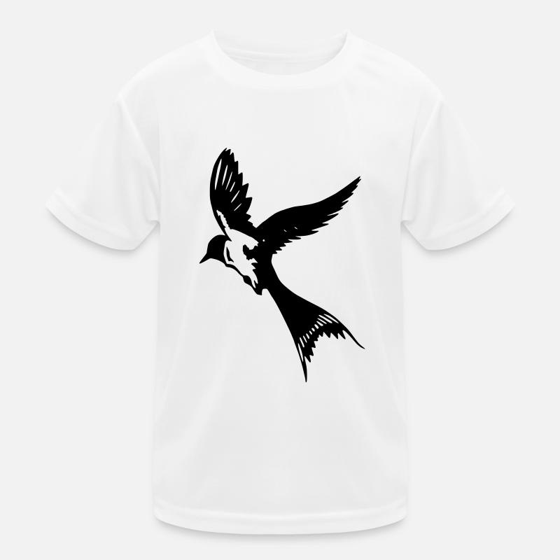 Fliegende Schwalbe - Kinder Funktions-T-Shirt - Weiß