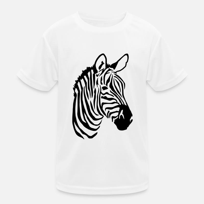 Zebra - Kinder Funktions-T-Shirt - Weiß