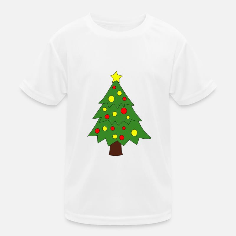 Weihnachtsbaum - Kinder Funktions-T-Shirt - Weiß