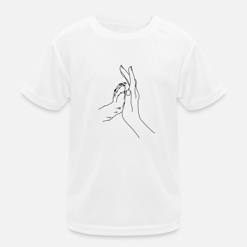 Hand mit Hundepfote dunkel Kinder Funktions-T-Shirt