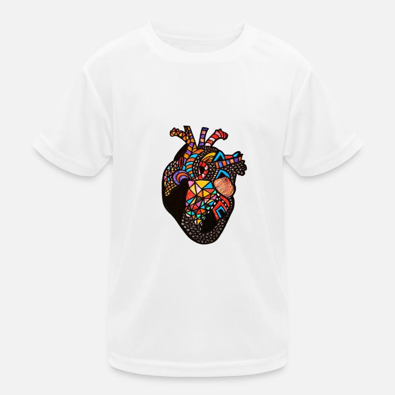 Anatomisches Herz Kinder Funktions-T-Shirt