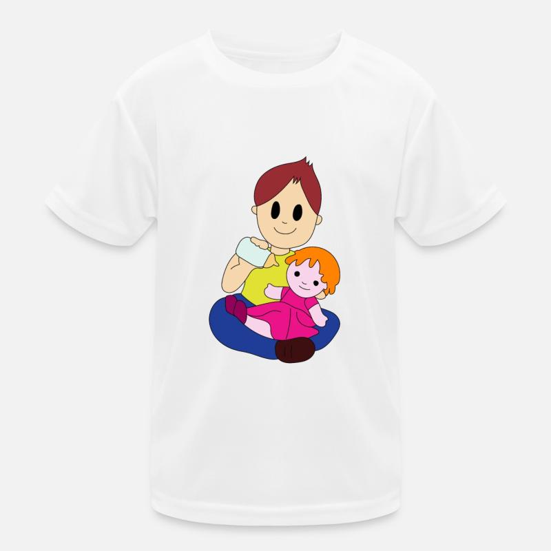 Garçon avec la poupée T-shirt sport Enfant