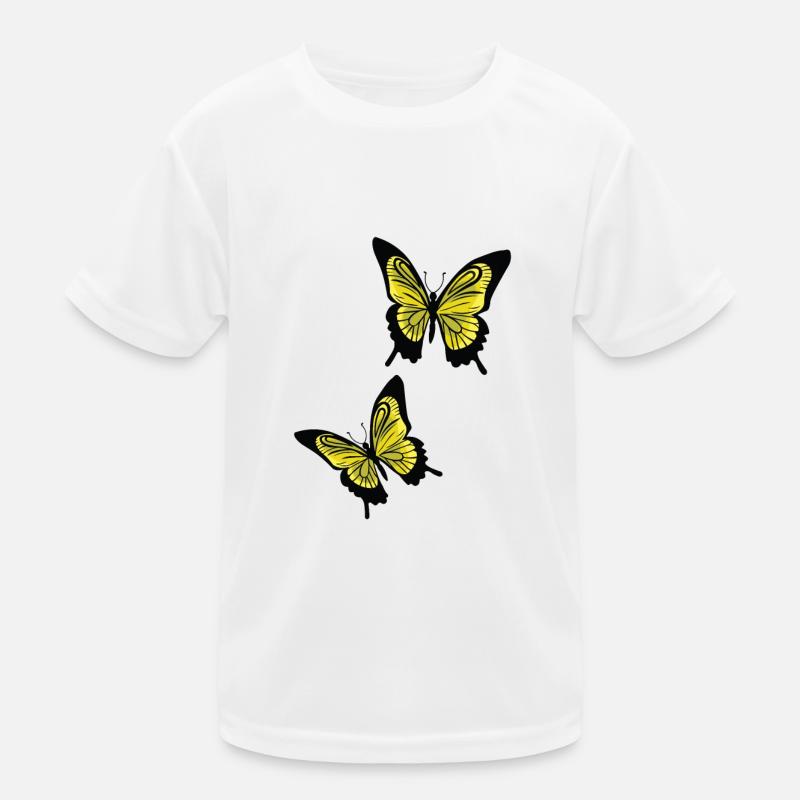 Gelbe Schmetterlinge Kinder Funktions-T-Shirt