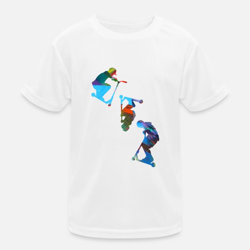 Stuntscooter,Trickscooter,tricks,stunt,e-scooter Kids Functional T-Shirt