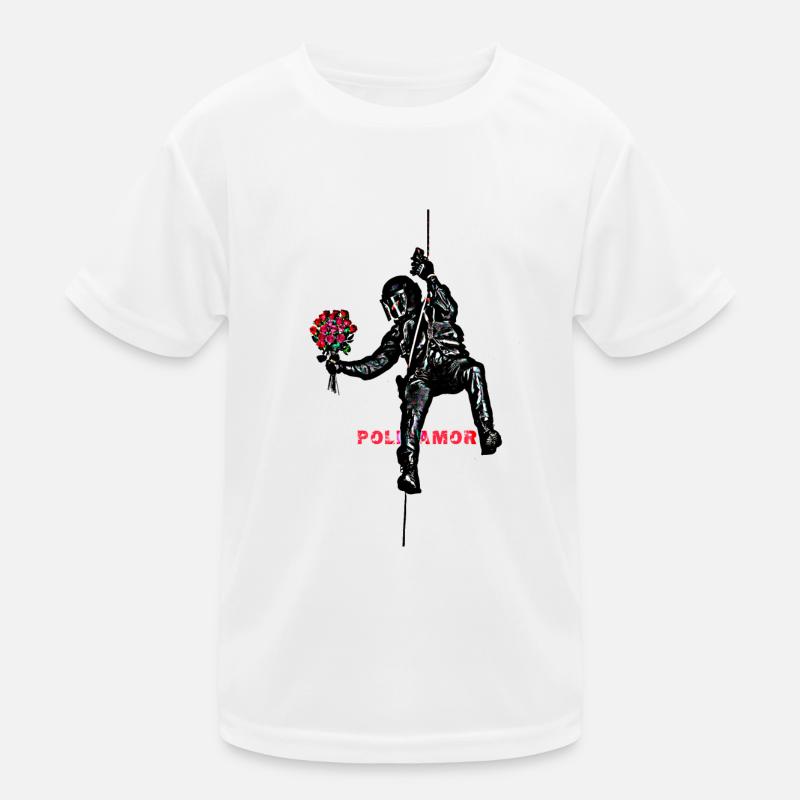 Polyamorie - Kinder Funktions-T-Shirt - Weiß