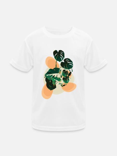 Monstera Flavour - Kinder Funktions-T-Shirt - Weiß