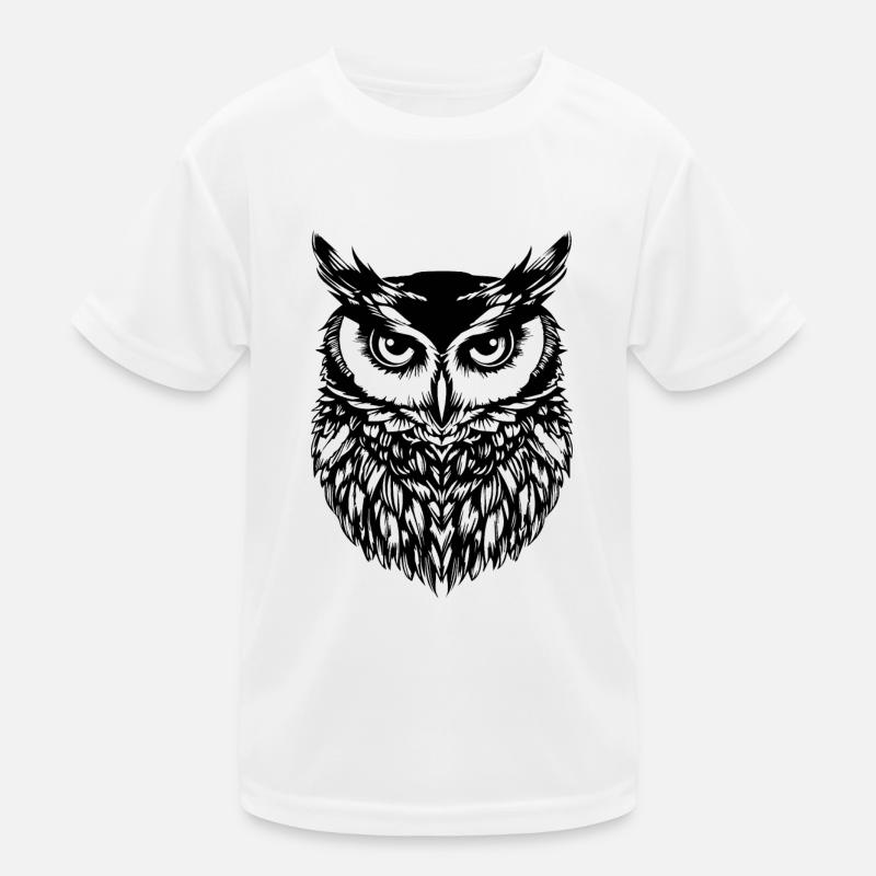 Eule Eulen Vogel Vögel - Kinder Funktions-T-Shirt - Weiß