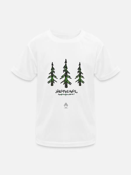 Waldfreunde - Kinder Funktions-T-Shirt - Weiß
