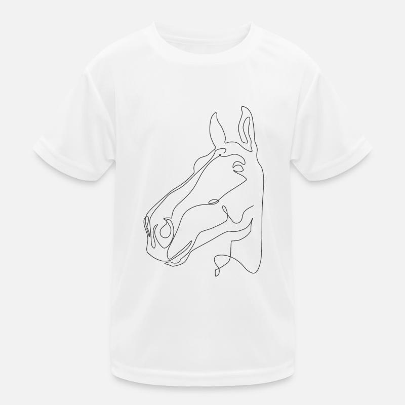 Pferdekopf Rocco - Kinder Funktions-T-Shirt - Weiß