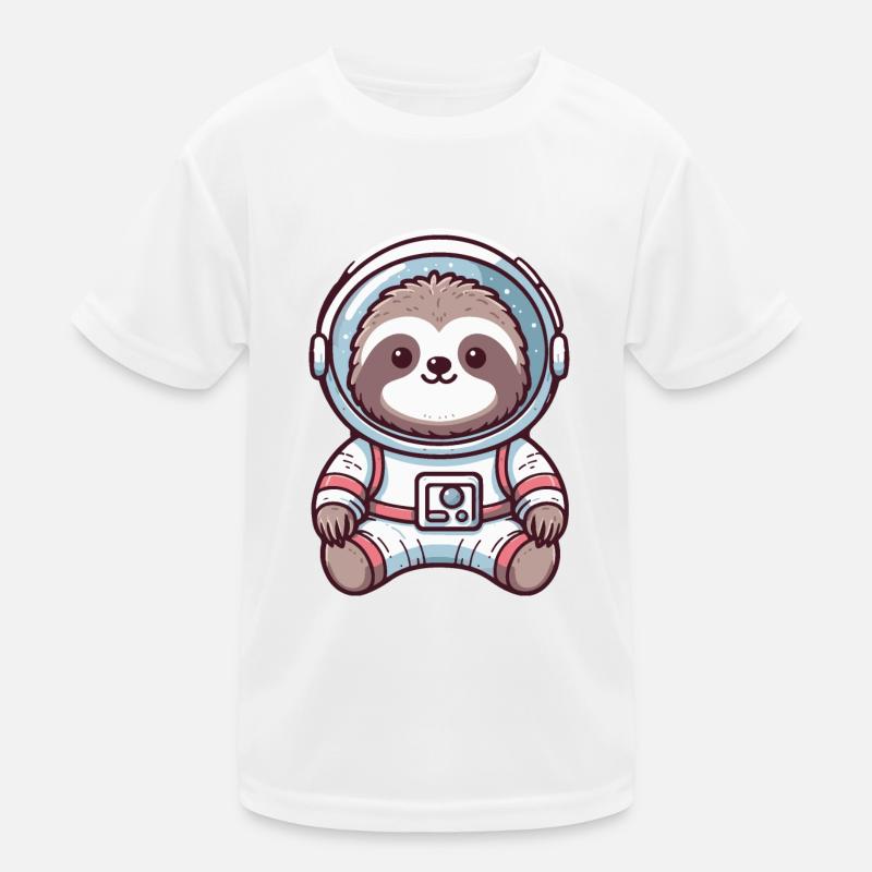 Cute sloth in astronaut suit, outer space Kids Functional T-Shirt