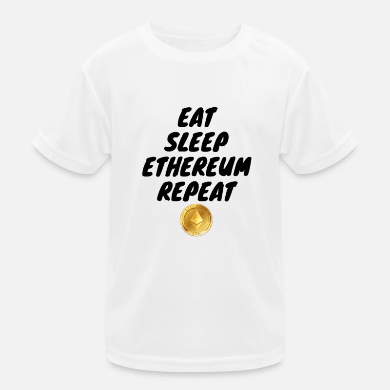Crypto Eat sleep Repeat ETH Kids Functional T-Shirt