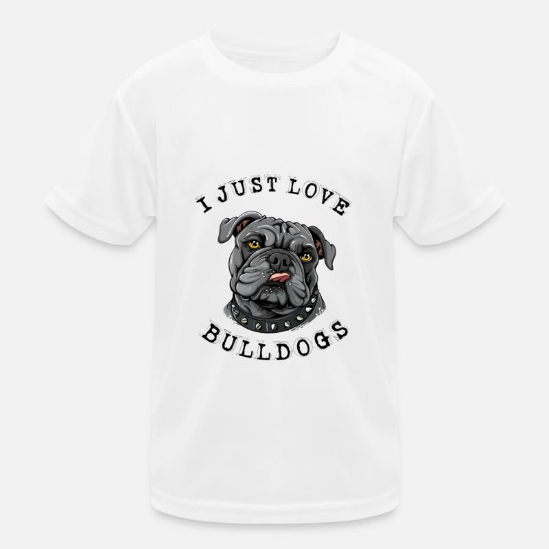 Ich liebe Bulldoggen einfach Kinder Funktions-T-Shirt