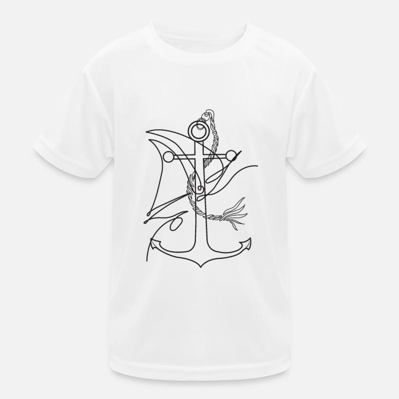 Anker und Segelboot Kinder Funktions-T-Shirt
