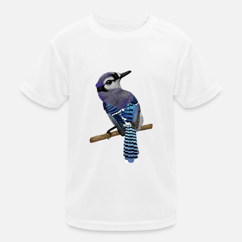 Blue Jay Vogel Kinder Funktions-T-Shirt