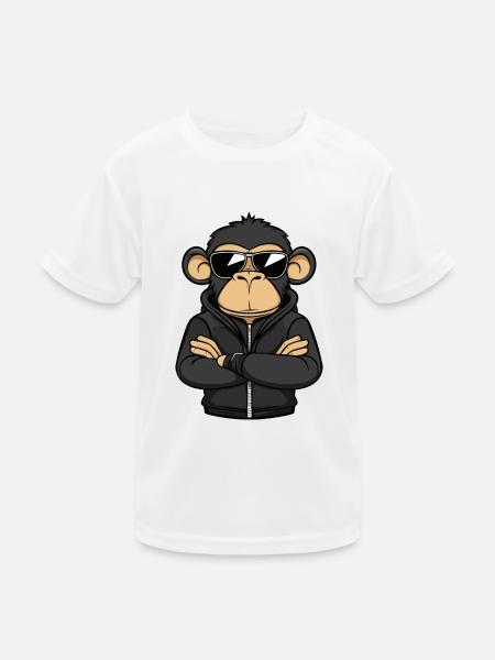 Monkey Comic - Kids Functional T-Shirt - white - Front