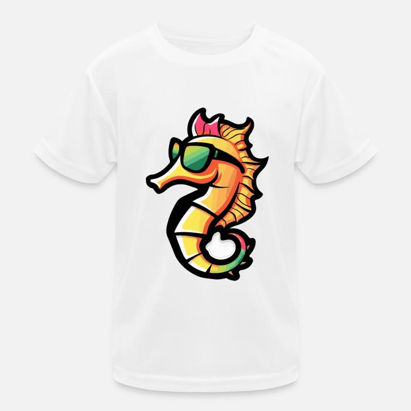 Seepferd Tier Kinder Funktions-T-Shirt