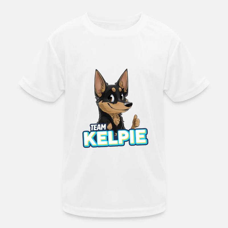 EAM Kelpie - Schwarz & Hellbraun Kinder Funktions-T-Shirt