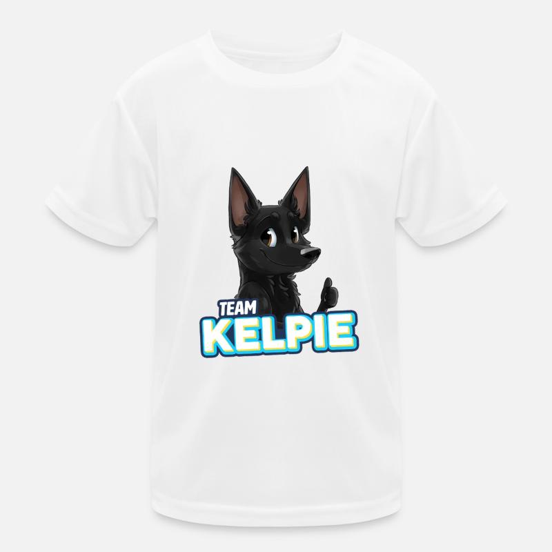TEAM Kelpie - Schwarz Kinder Funktions-T-Shirt