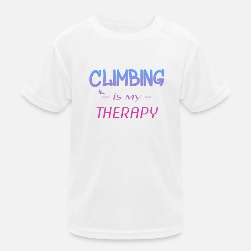 Climbing is my therapy - Kletterer - klettern Kinder Funktions-T-Shirt