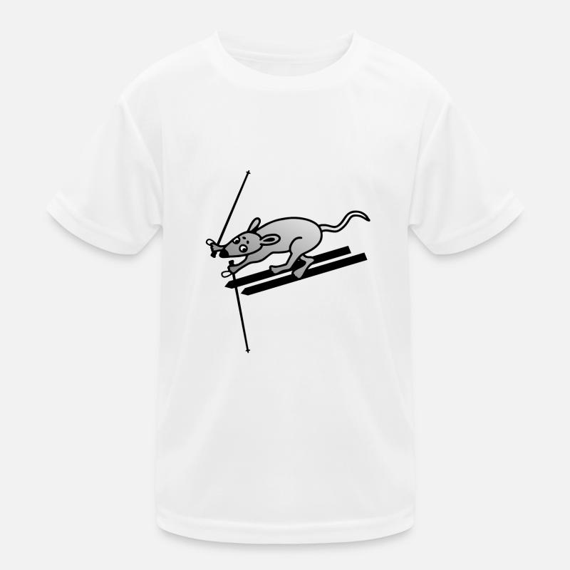 Skiing Ski Mouse Mouse Kids Functional T-Shirt