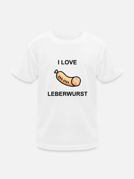 Wurstesser - I Love Leberwurst - Kinder Funktions-T-Shirt - Weiß