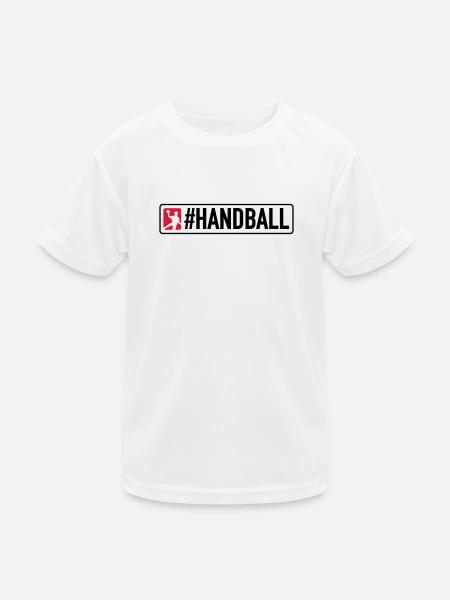 #HANDBALL - Kinder Funktions-T-Shirt - Weiß - Vorne