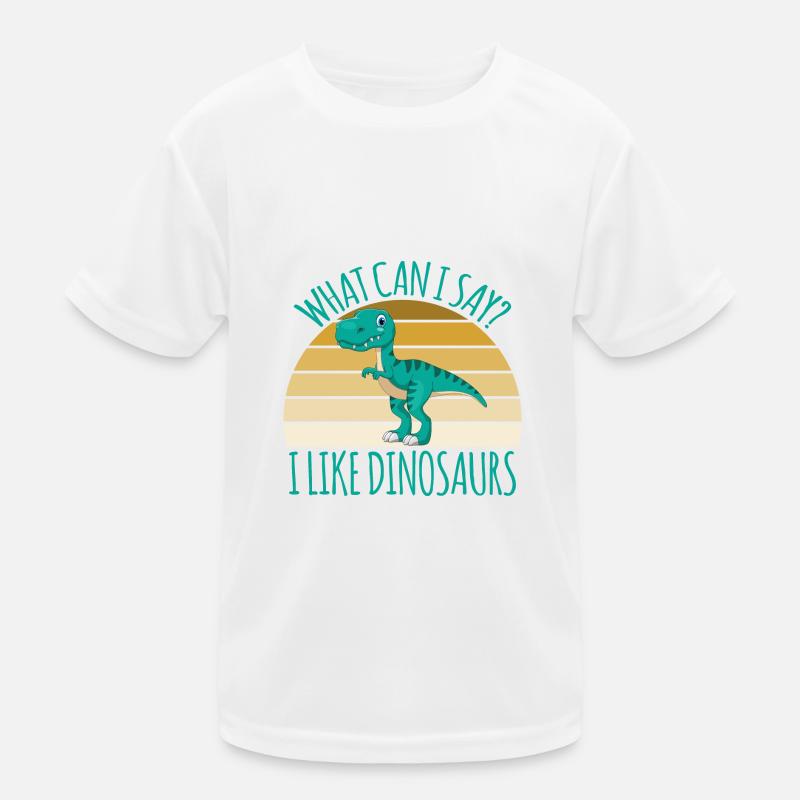 Dino Dinosaurier Urzeit Echse - Kinder Funktions-T-Shirt - Weiß