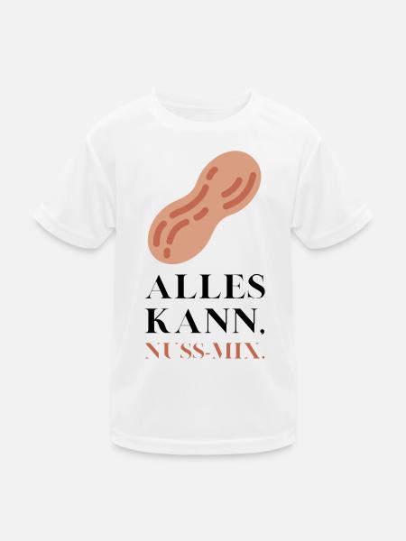 Alles kann Nuss Mix - Kinder Funktions-T-Shirt - Weiß - Vorne